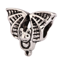 5 x Cute Bat Charms Beads Antique Silver Tone European Charm Beads  #MEC-01